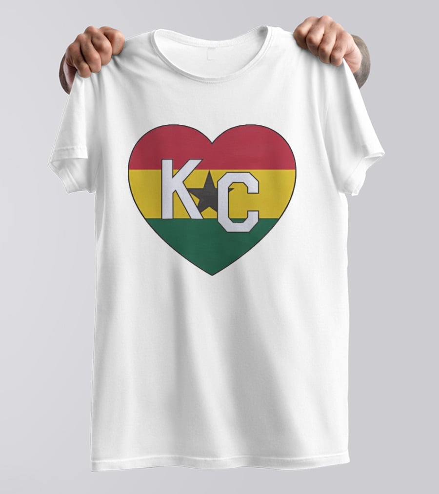 Ghana Flag Colors KC Heart T-Shirt