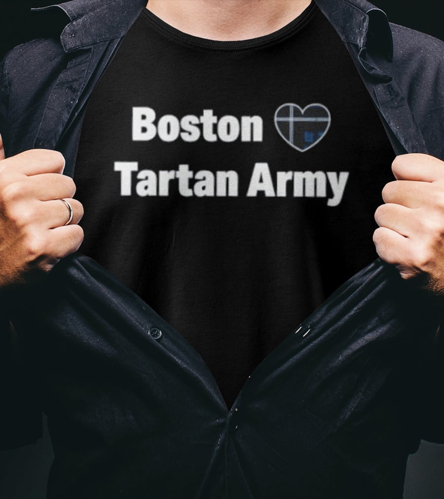 Boston Heart Tartan Army Vintage Scottish Pride T-Shirt