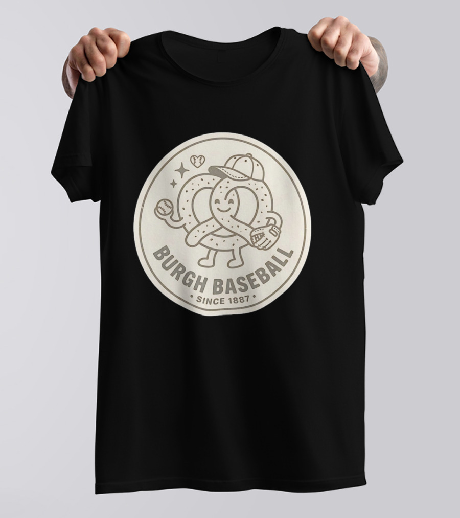 Burgh Baseball Since 1887 Pittsburgh Pretzel Softball Cap T-Shirt
