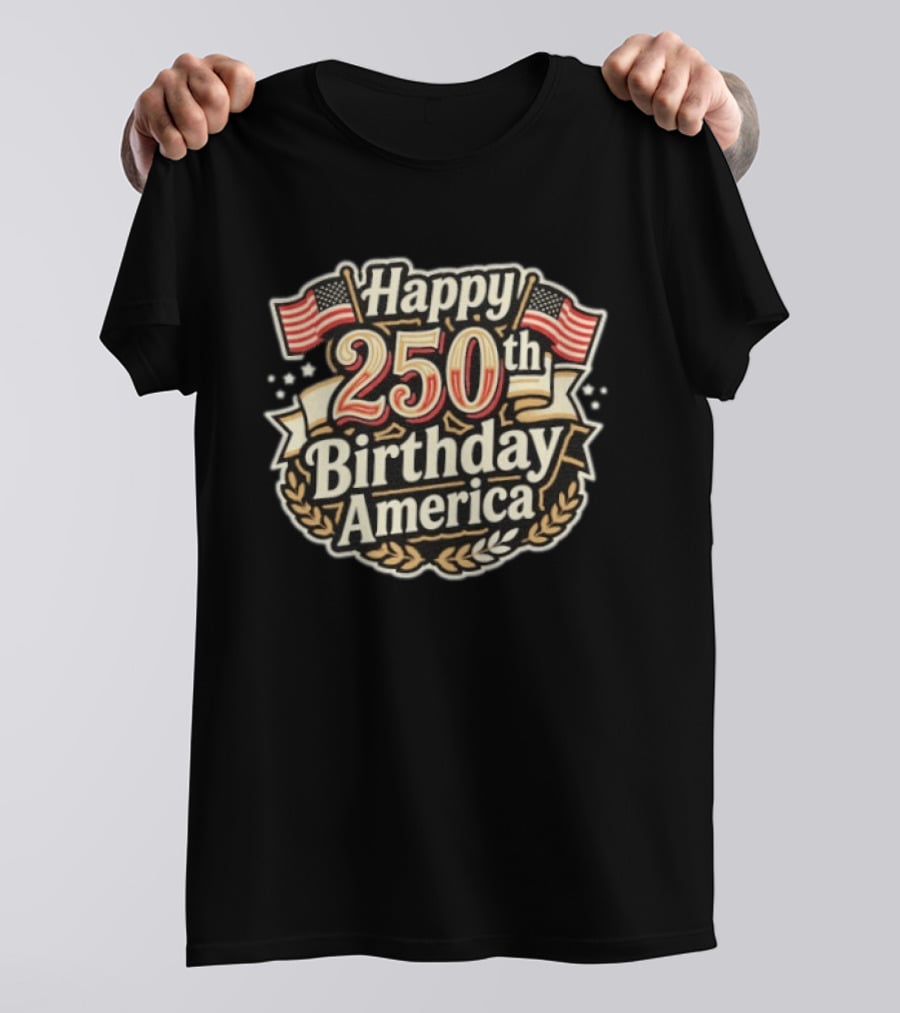 Happy 250th Birthday America Independence Day Celebration 4th Of July T-Shirt