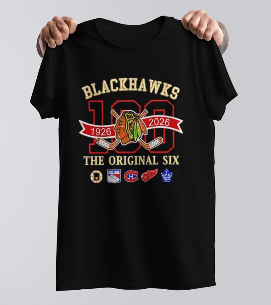 Blackhawks 100th Anniversary 1926 2026 The Original Six T-Shirt