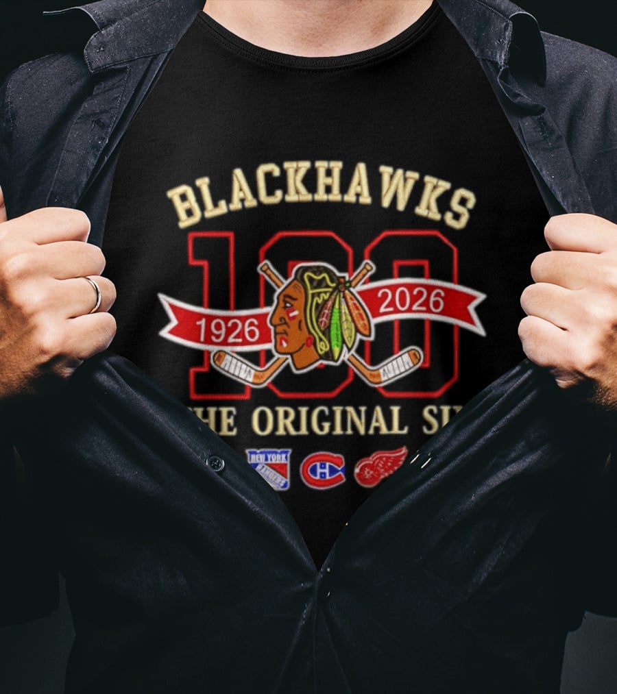 Blackhawks 100th Anniversary 1926 2026 The Original Six T-Shirt