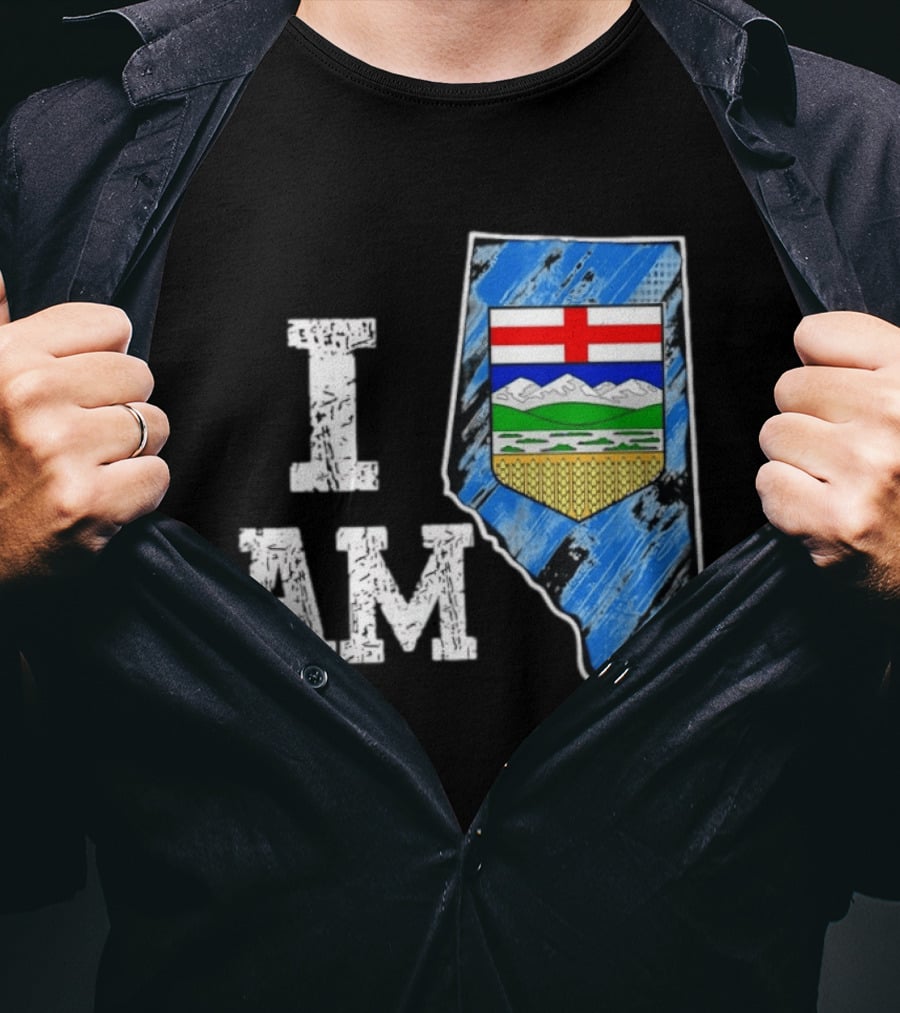 I Am Alberta Canada Province Emblem And Flag Pride T-Shirt