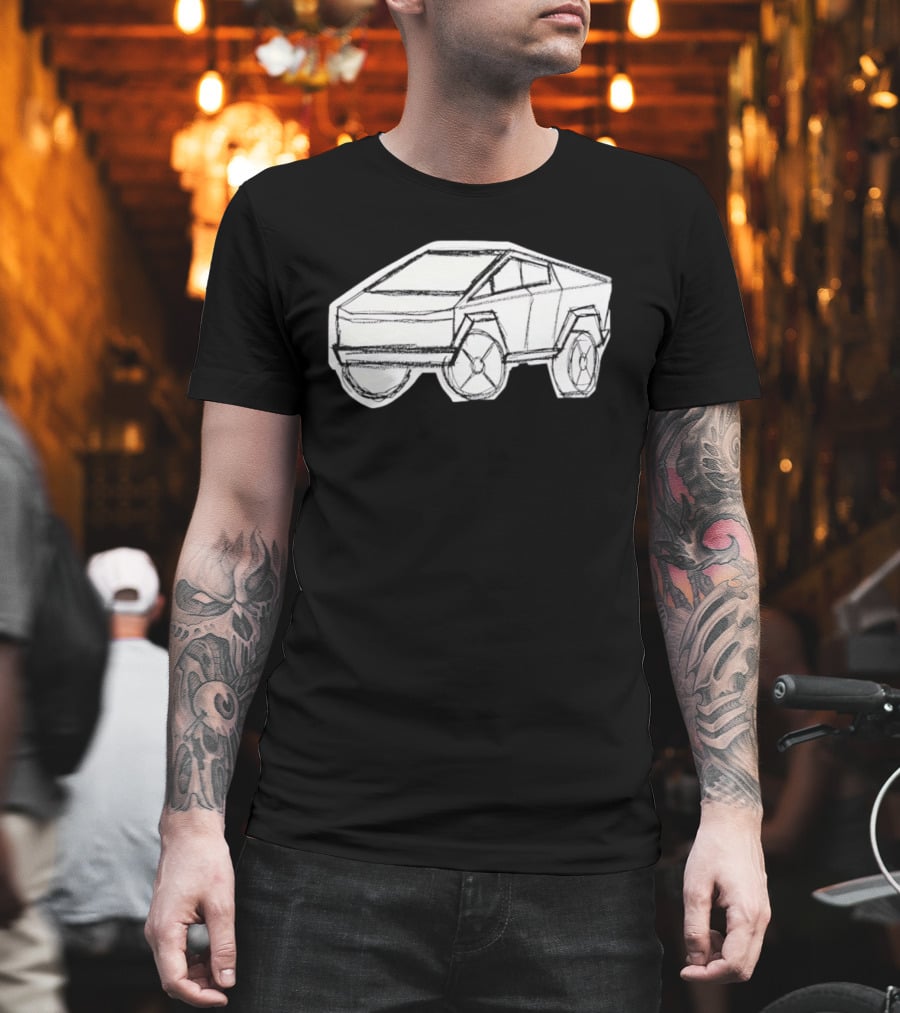 Tesla Cybertruck Electric Vehicle Cyber Sketch T-Shirt
