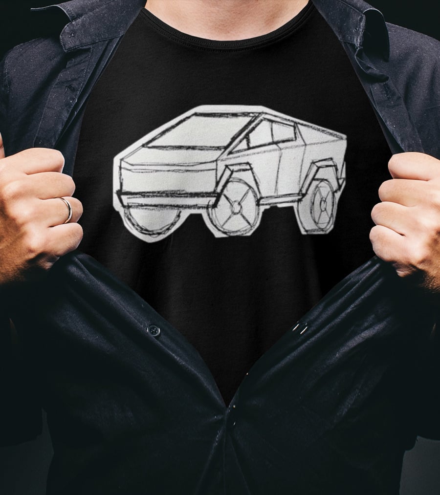 Tesla Cybertruck Electric Vehicle Cyber Sketch T-Shirt