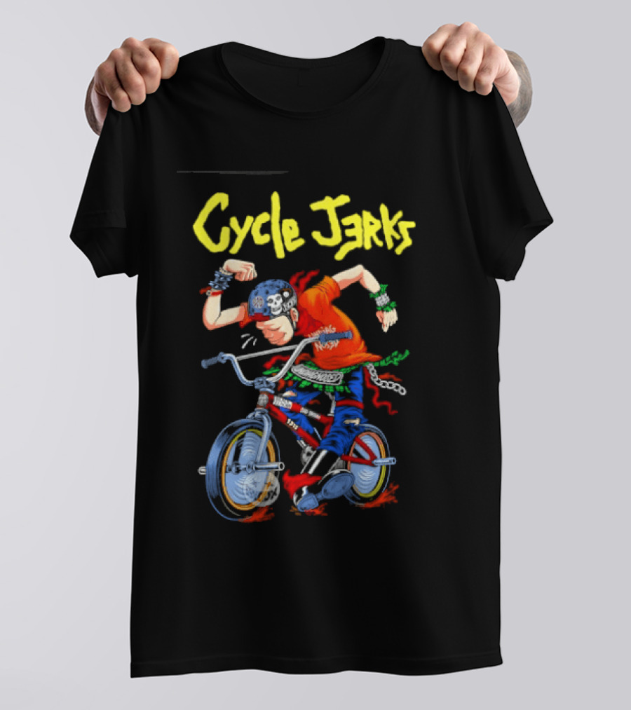 Cycle Jerks Undiagnosed Black Flag Bad Brains Bad Religion NOFX Biking Adventure T-Shirt