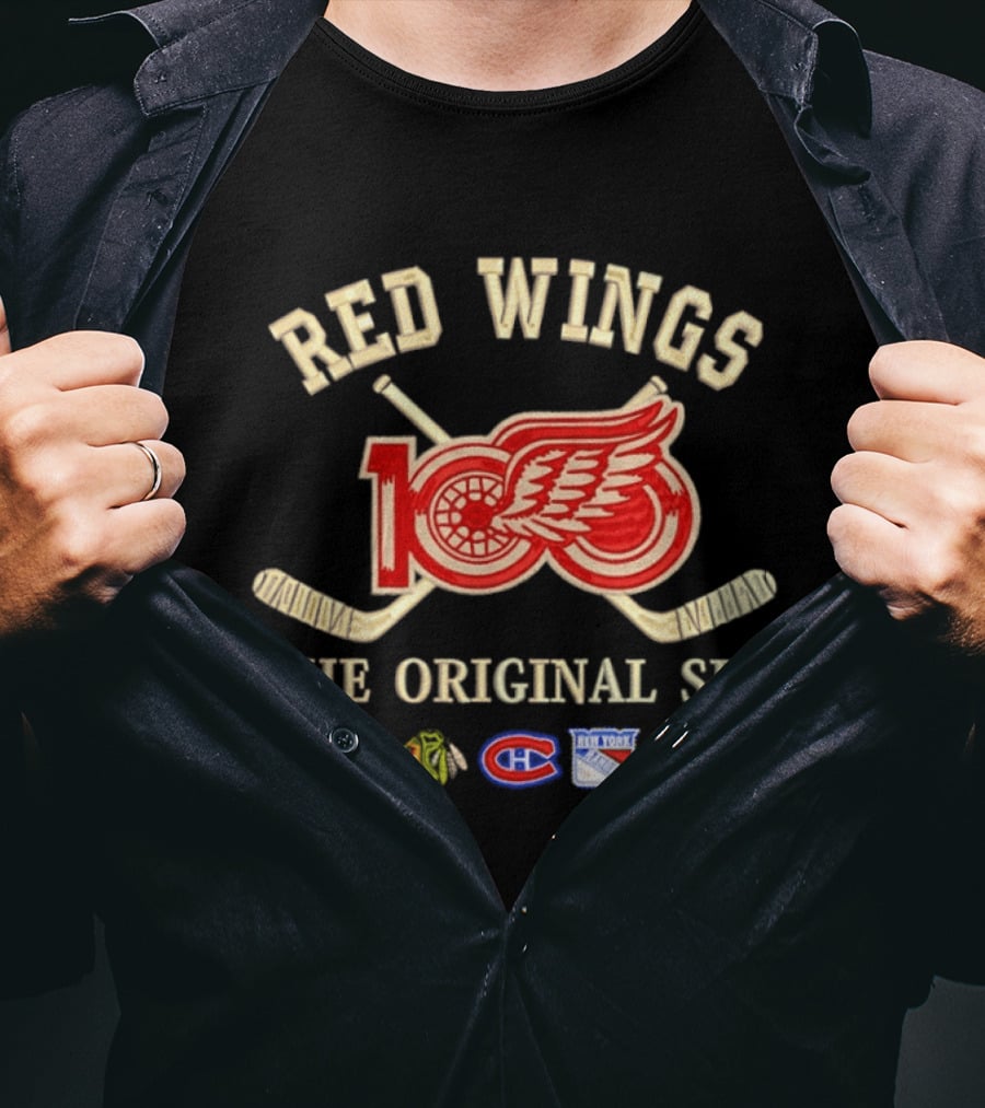 Detroit Red Wings 100th Anniversary 1926 2026 The Original Six NHL Teams T-Shirt