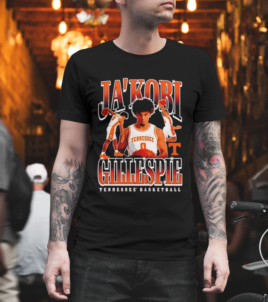 Ja'Kobi Gillespie Tennessee Volunteers Basketball Player Number 0 T-Shirt