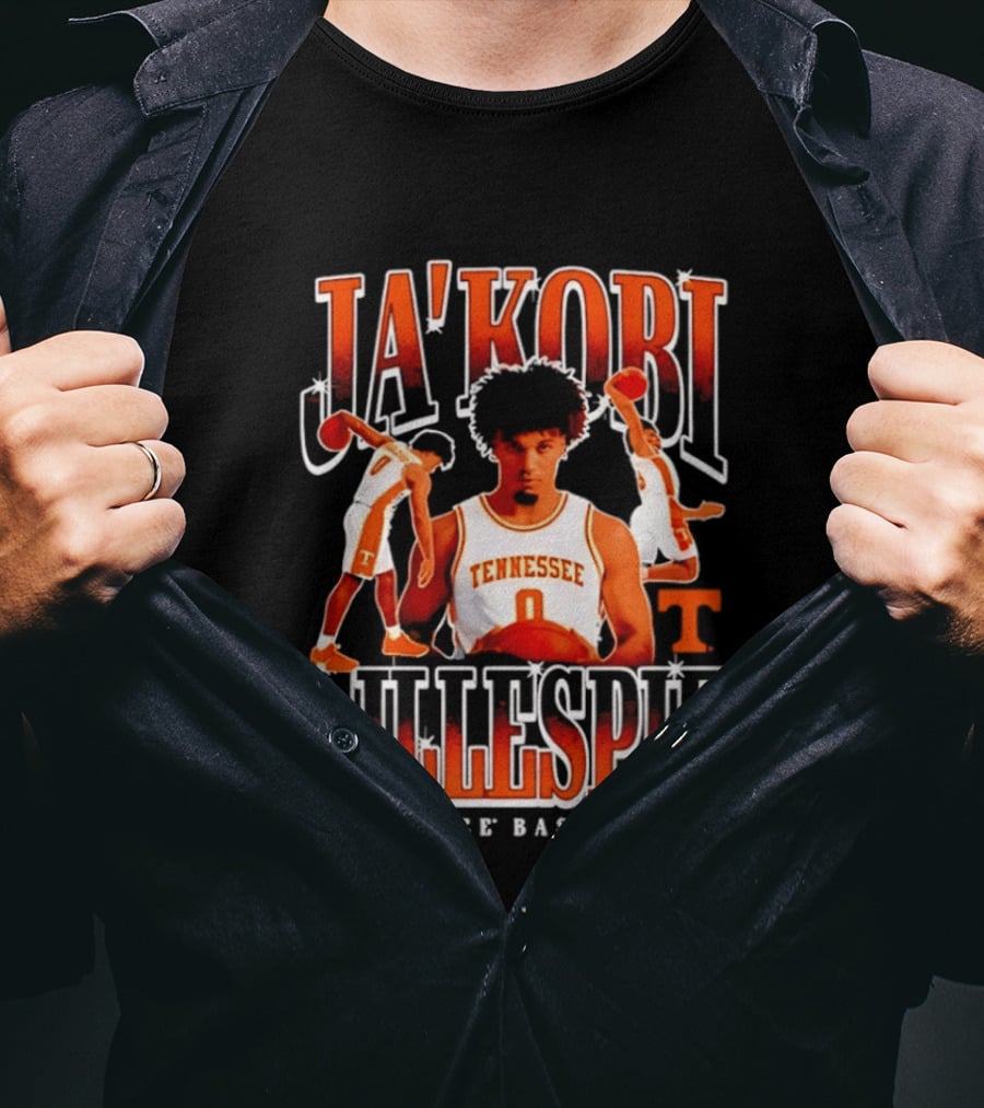 Ja'Kobi Gillespie Tennessee Volunteers Basketball Player Number 0 T-Shirt