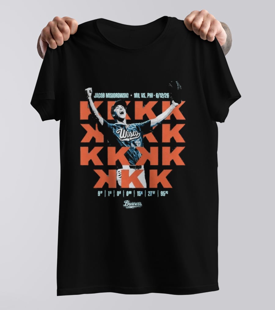 Jacob Misiorowski 2026 Milwaukee Brewers Vs Philadelphia Phillies KKK Strikeout Milwaukee T-Shirt
