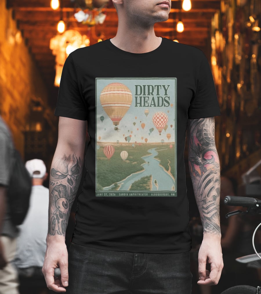 Dirty Heads Sandia Amphitheater Albuquerque NM Hot Air Balloons June 27 2026 T-Shirt