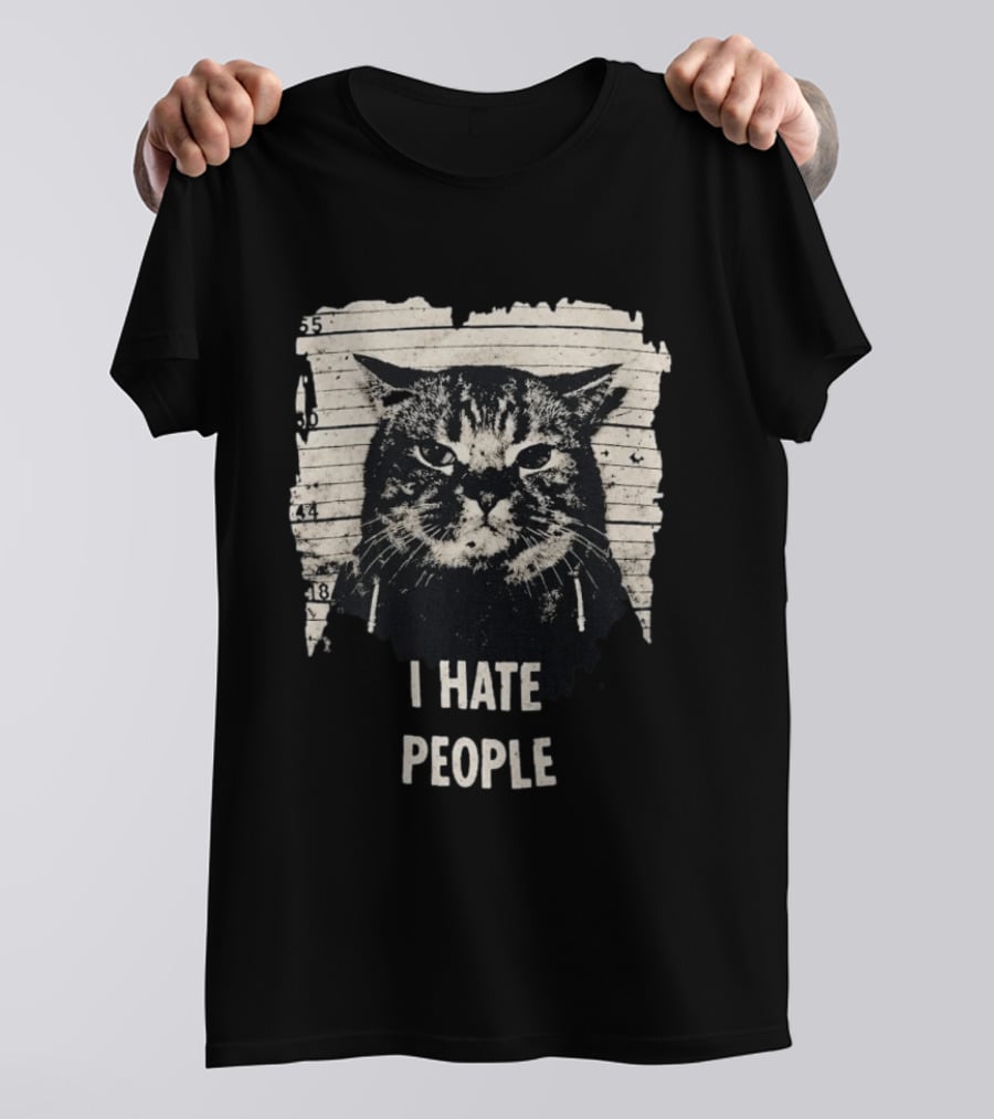 Jeff Satur I Hate People Cat Shot T-Shirt