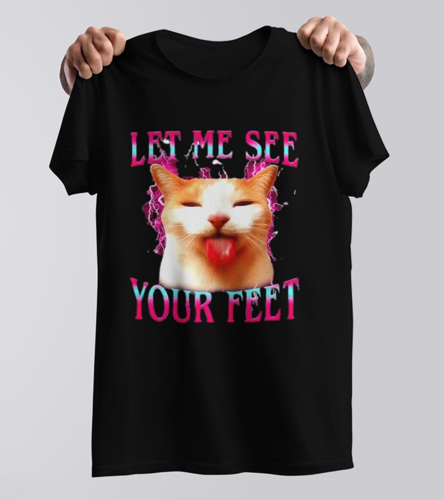Let Me See Your Feet Cat Blep Lightning T-Shirt