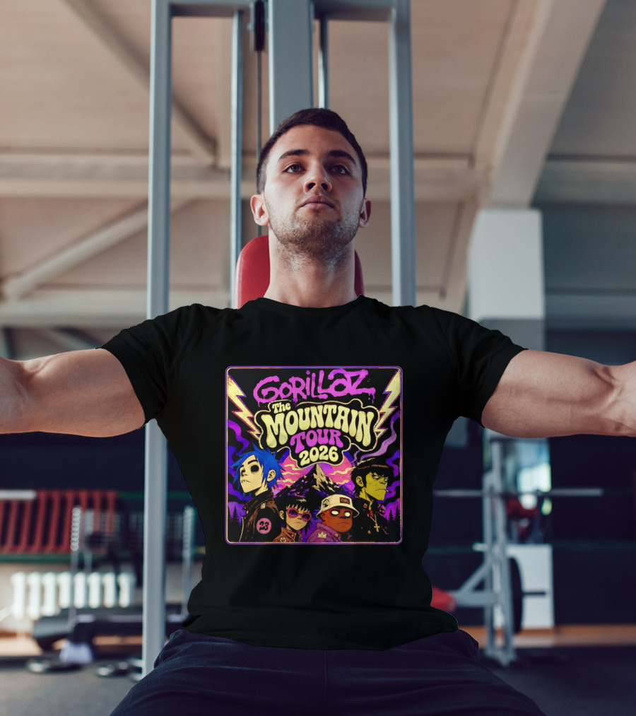 Gorillaz The Mountain Tour 2026 2D Murdoc Niccals Lightning T-Shirt
