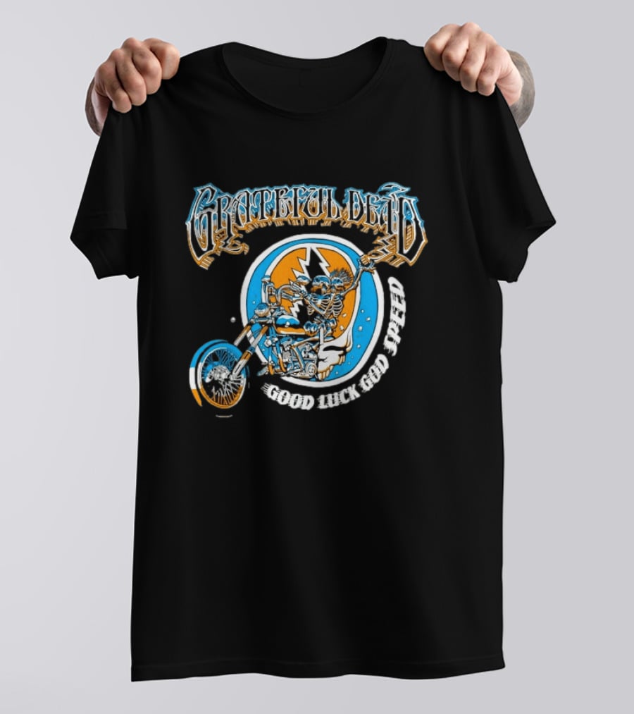 Grateful Dead Skeleton Biker Good Luck God Speed T-Shirt