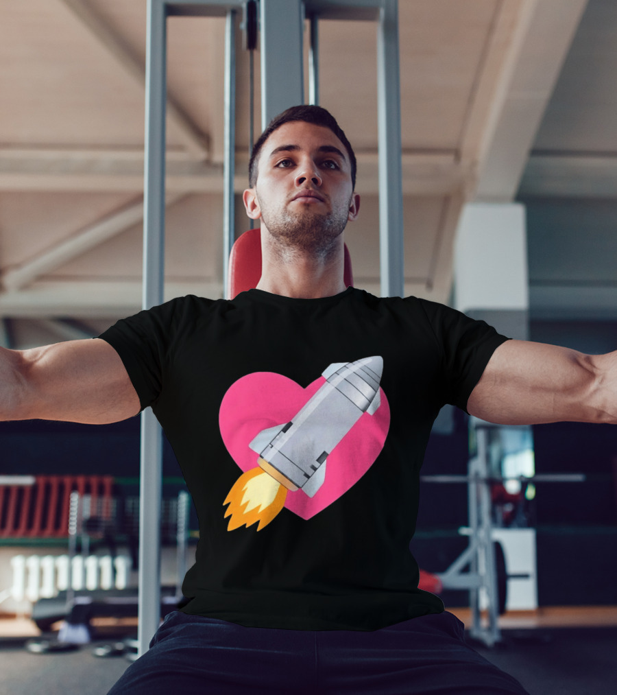 Merger Rocket Heart Space Love Launch T-Shirt
