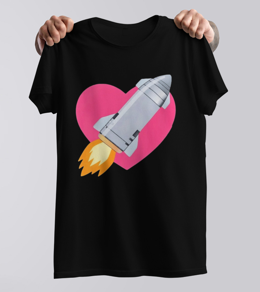 Merger Rocket Heart Space Love Launch T-Shirt