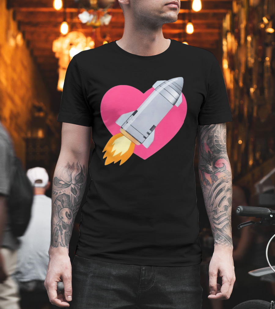 Merger Rocket Heart Space Love Launch T-Shirt