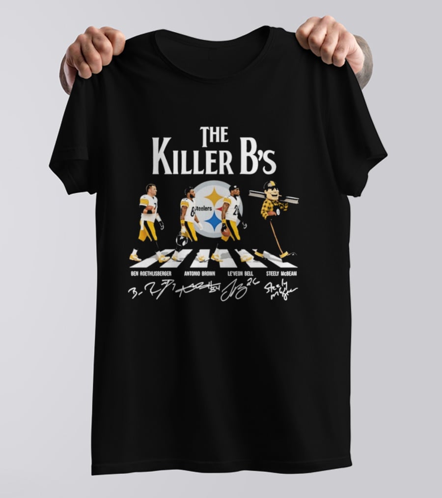 Pittsburgh Steelers The Killer B's Abbey Road Ben Roethlisberger Antonio Brown Le'Veon Bell Steely McBeam T-Shirt