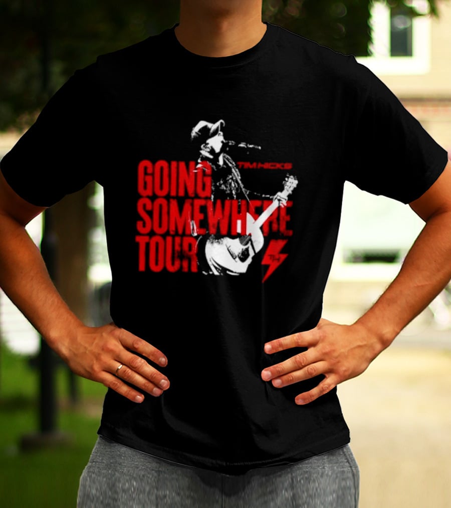 Tim Hicks Going Somewhere Tour Guitar Lightning Bolt T-Shirt