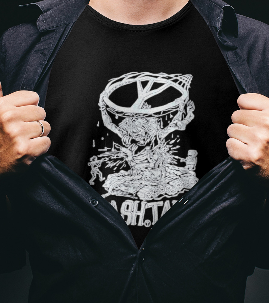 Trash Talk Tank War Hardcore Punk Skater And Tank Collision T-Shirt