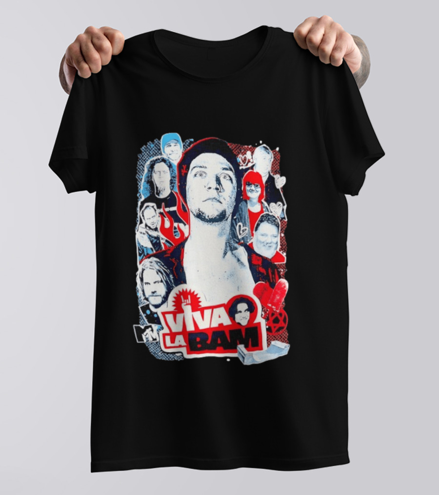 Viva La Bam MTV Jackass Cast Collage Reality TV Series T-Shirt