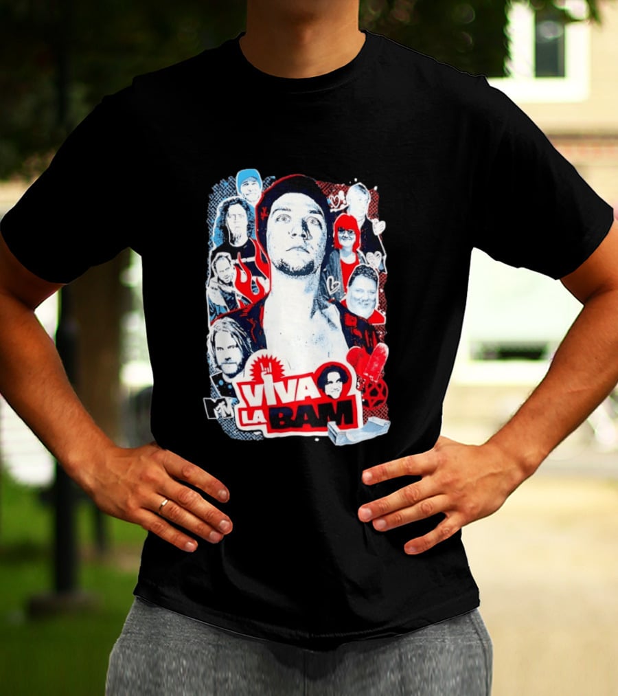 Viva La Bam MTV Jackass Cast Collage Reality TV Series T-Shirt