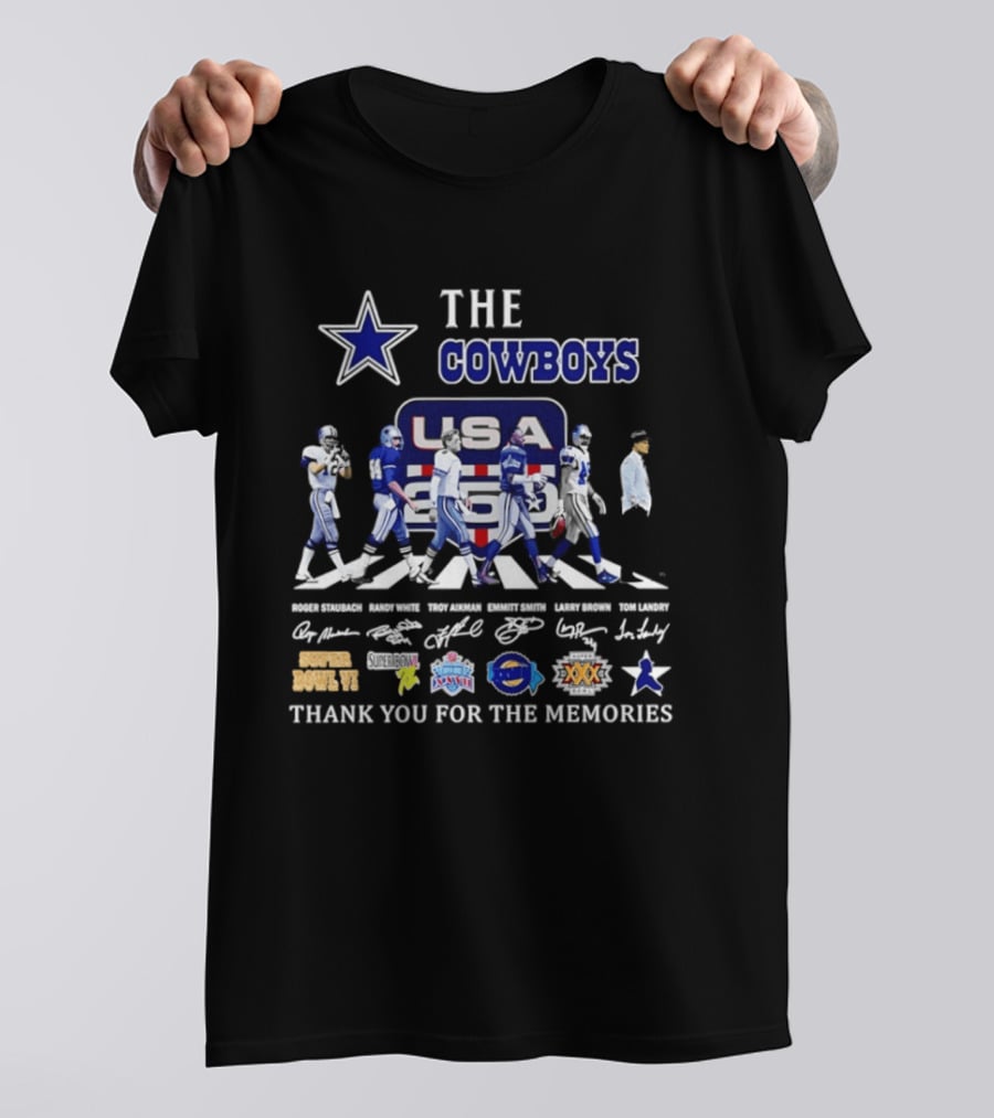 The Cowboys USA 250 Years Abbey Road Thank You For The Memories Signatures T-Shirt