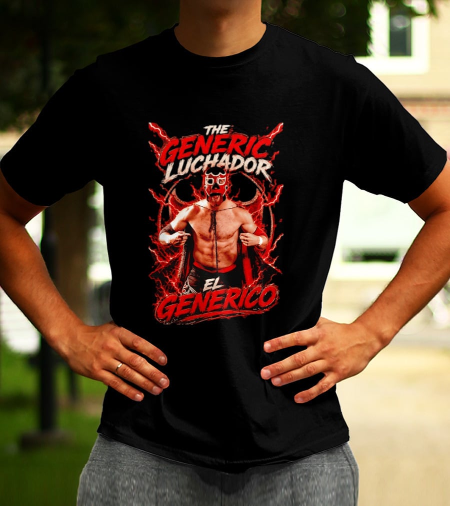 The Generic Luchador El Generico Pro Wrestling Masked Fighter T-Shirt