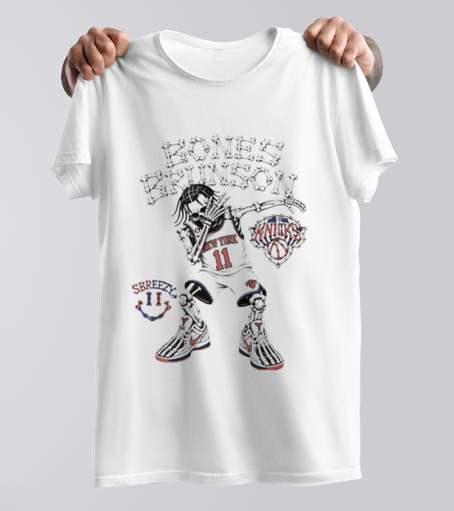 Bones Brunson Jalen Brunson 11 New York Knicks NBA Skeleton T-Shirt