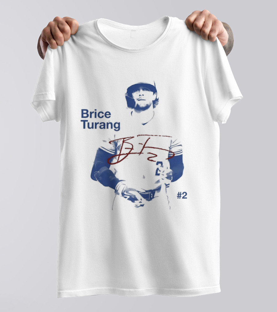 Brice Turang Milwaukee Brewers 2026 Star Player Number 2 Signature T-Shirt