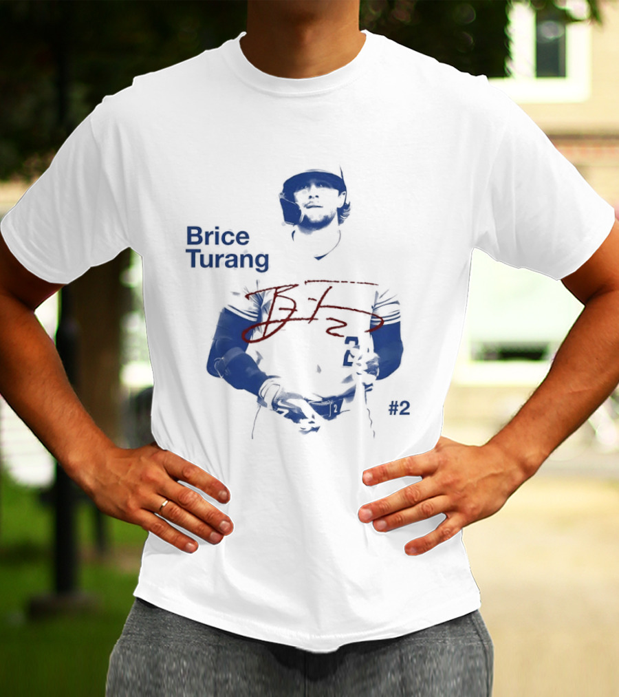 Brice Turang Milwaukee Brewers 2026 Star Player Number 2 Signature T-Shirt
