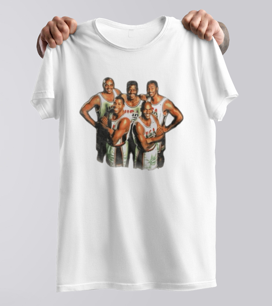 USA Dream Team Michael Jordan Magic Johnson Charles Barkley Patrick Ewing David Robinson T-Shirt