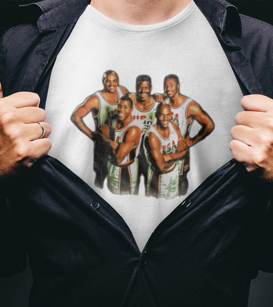 USA Dream Team Michael Jordan Magic Johnson Charles Barkley Patrick Ewing David Robinson T-Shirt