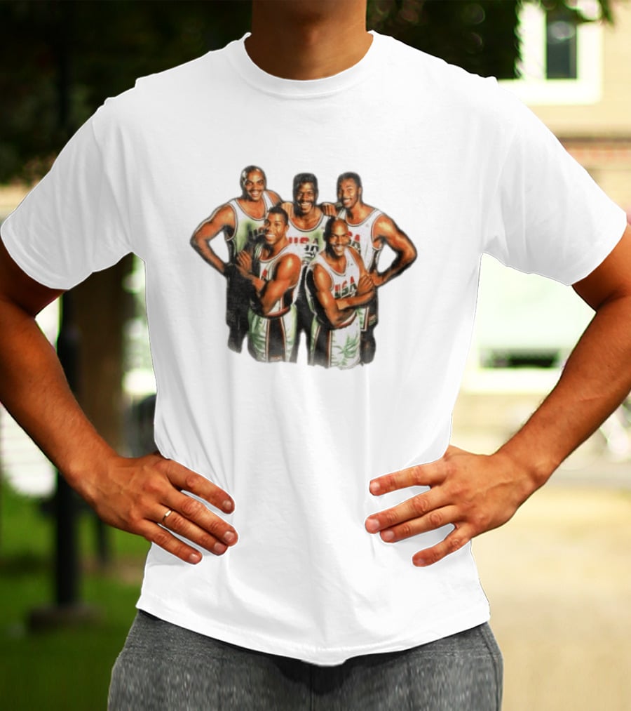 USA Dream Team Michael Jordan Magic Johnson Charles Barkley Patrick Ewing David Robinson T-Shirt