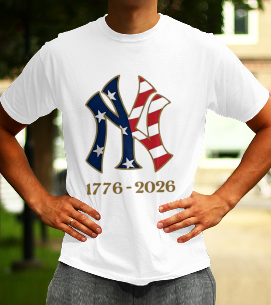 New York Yankees 1776 2026 250th Fourth Of July MLB Stars And Stripes T-Shirt