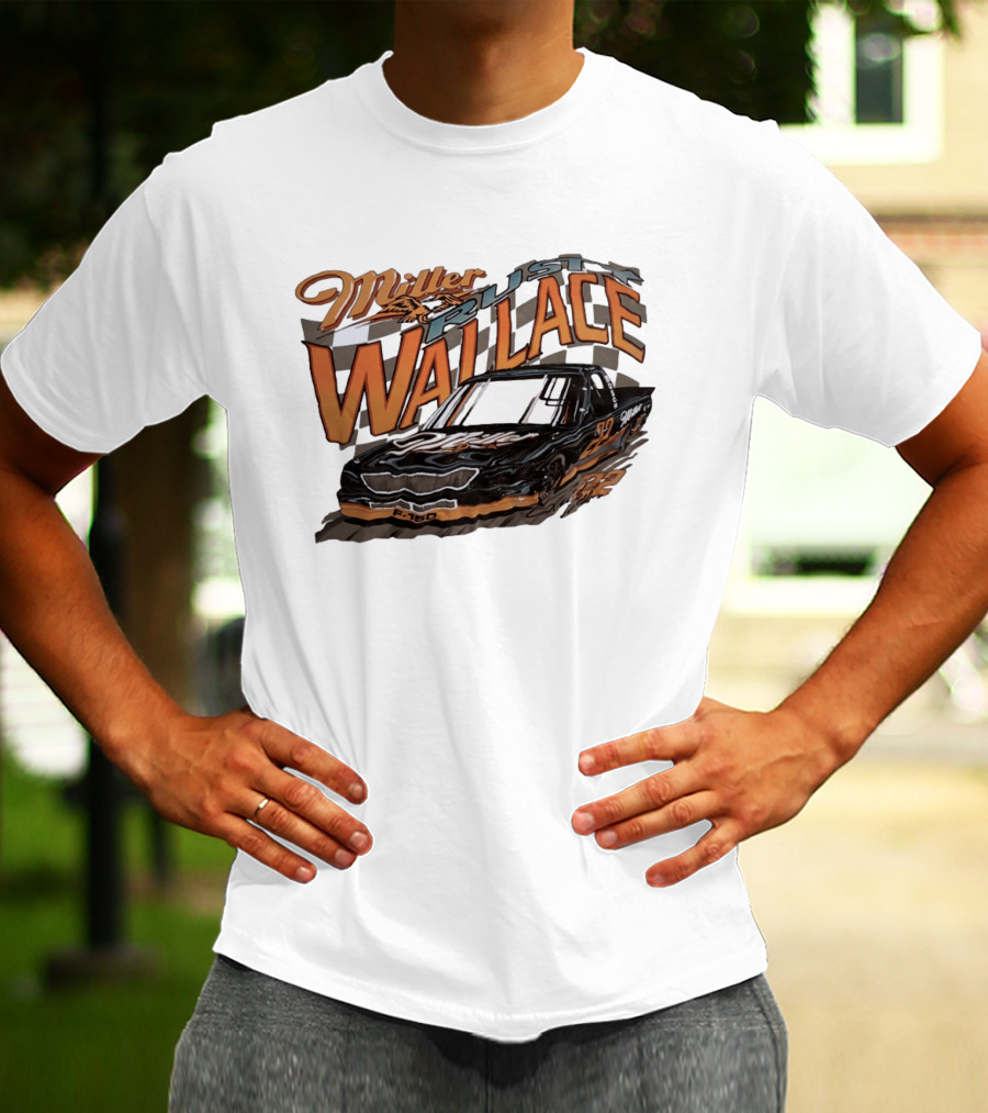 Rusty Wallace Miller F 150 22 NASCAR Racing Race Car Checkered Flag T-Shirt