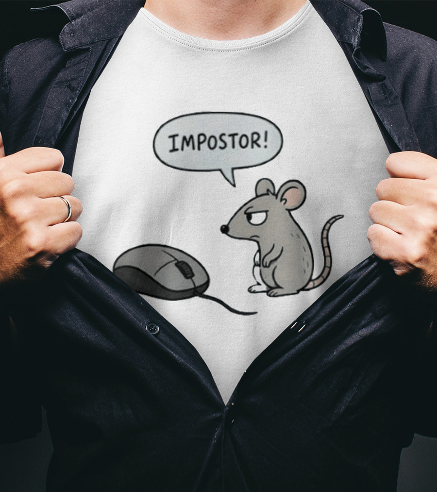 Impostor Mouse Rat Among Us Rodent Computer Joke T-Shirt