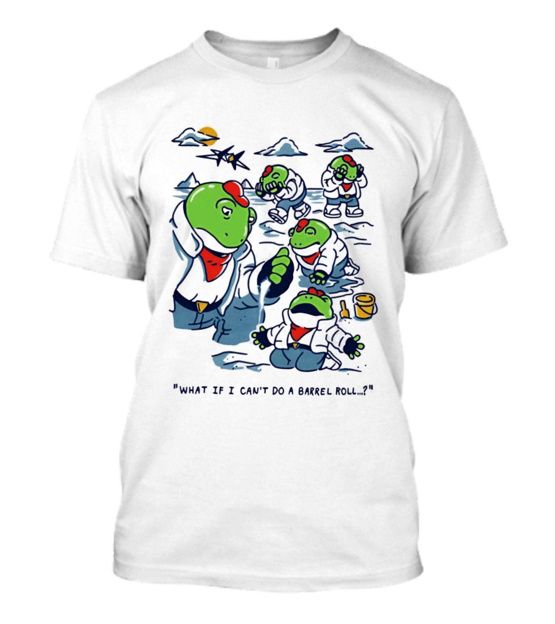 Slippy Toad Star Fox What If I Can't Do A Barrel Roll Scene T-Shirt