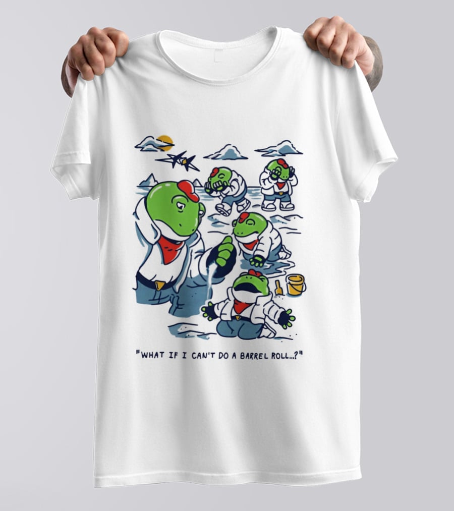 Slippy Toad Star Fox What If I Can't Do A Barrel Roll Scene T-Shirt