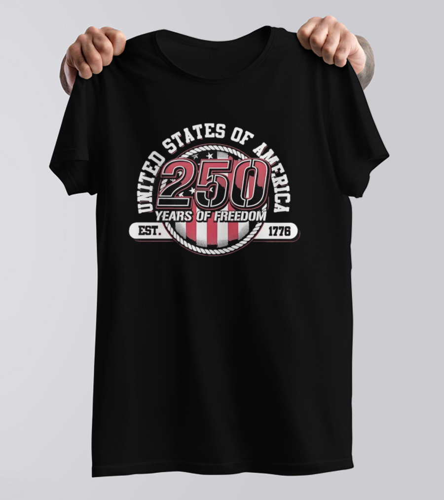 United States Of America 250 Years Of Freedom Est 1776 T-Shirt