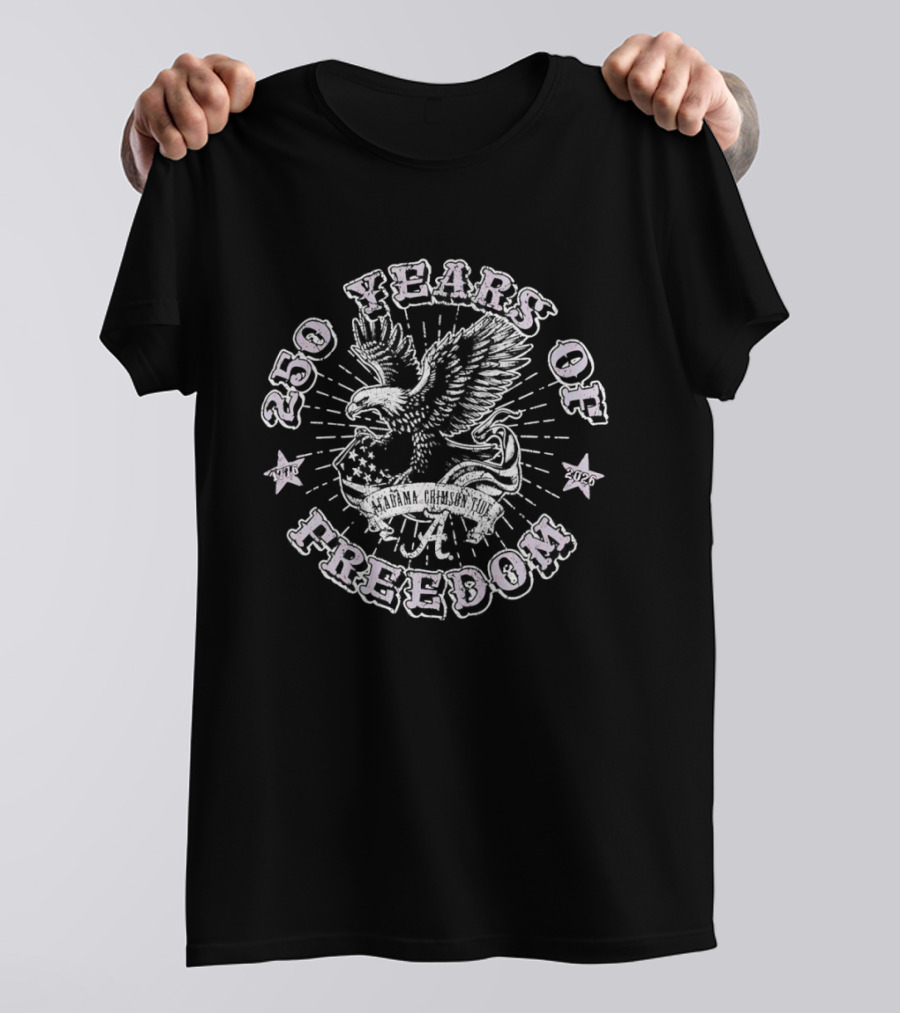 Alabama Crimson Tide 250 Years Of Freedom 1776 2026 Eagle T-Shirt