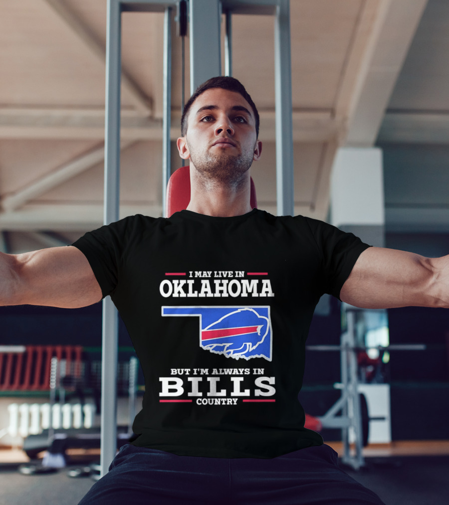 Oklahoma Resident Buffalo Bills Country Map Fan T-Shirt