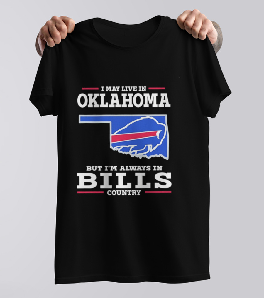 Oklahoma Resident Buffalo Bills Country Map Fan T-Shirt
