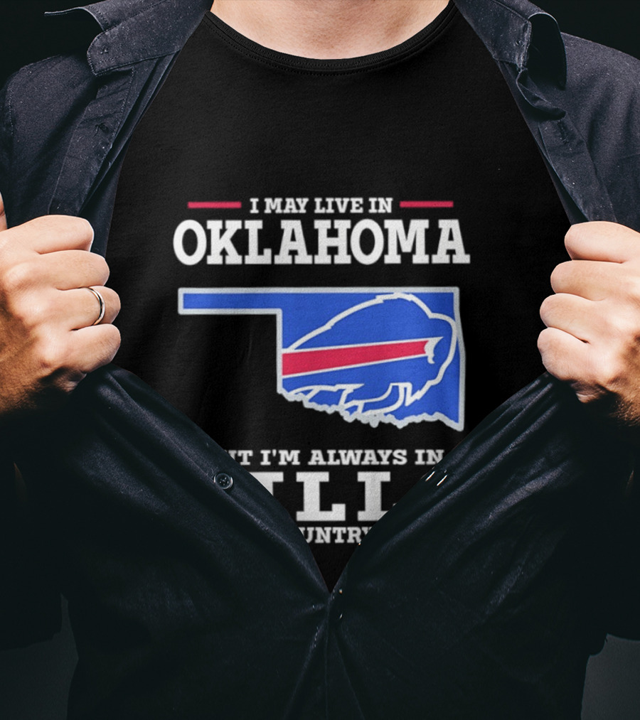 Oklahoma Resident Buffalo Bills Country Map Fan T-Shirt