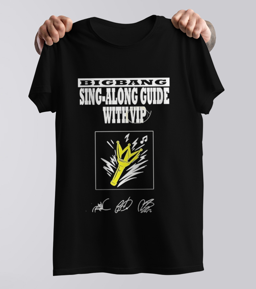 BIGBANG Sing Along Guide With VIP Lightstick And Signatures T-Shirt