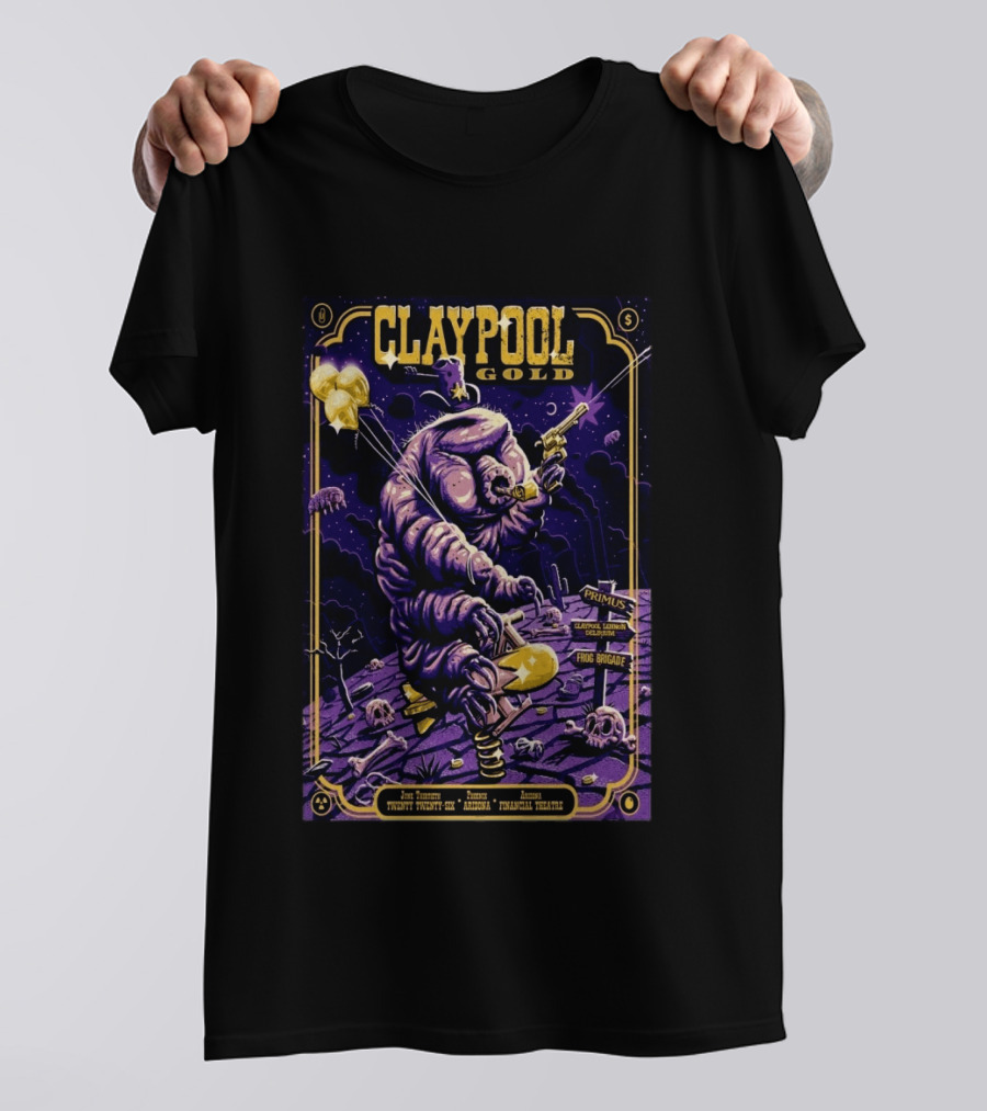 Claypool Gold Primus Frog Brigade Arizona Financial Theatre Phoenix June 30 2026 T-Shirt
