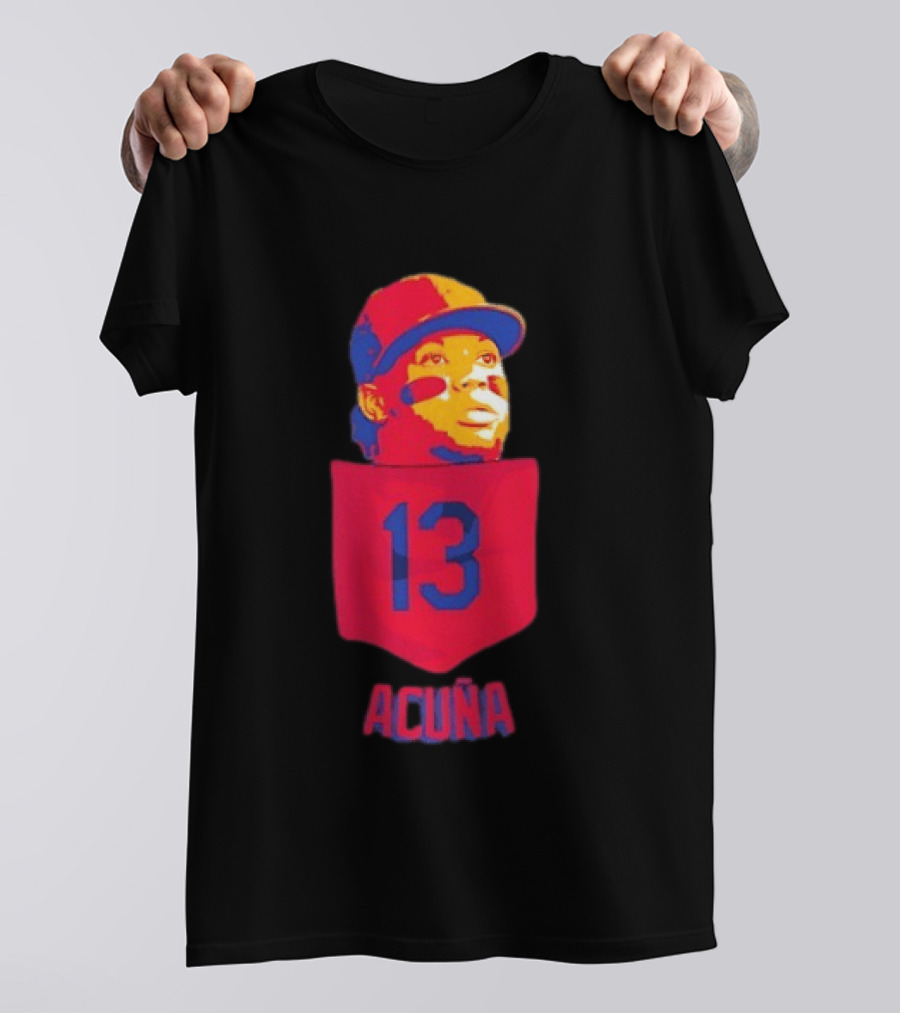 Ronald Acuna Jr 13 Atlanta Braves Baseball Player Pocket T-Shirt
