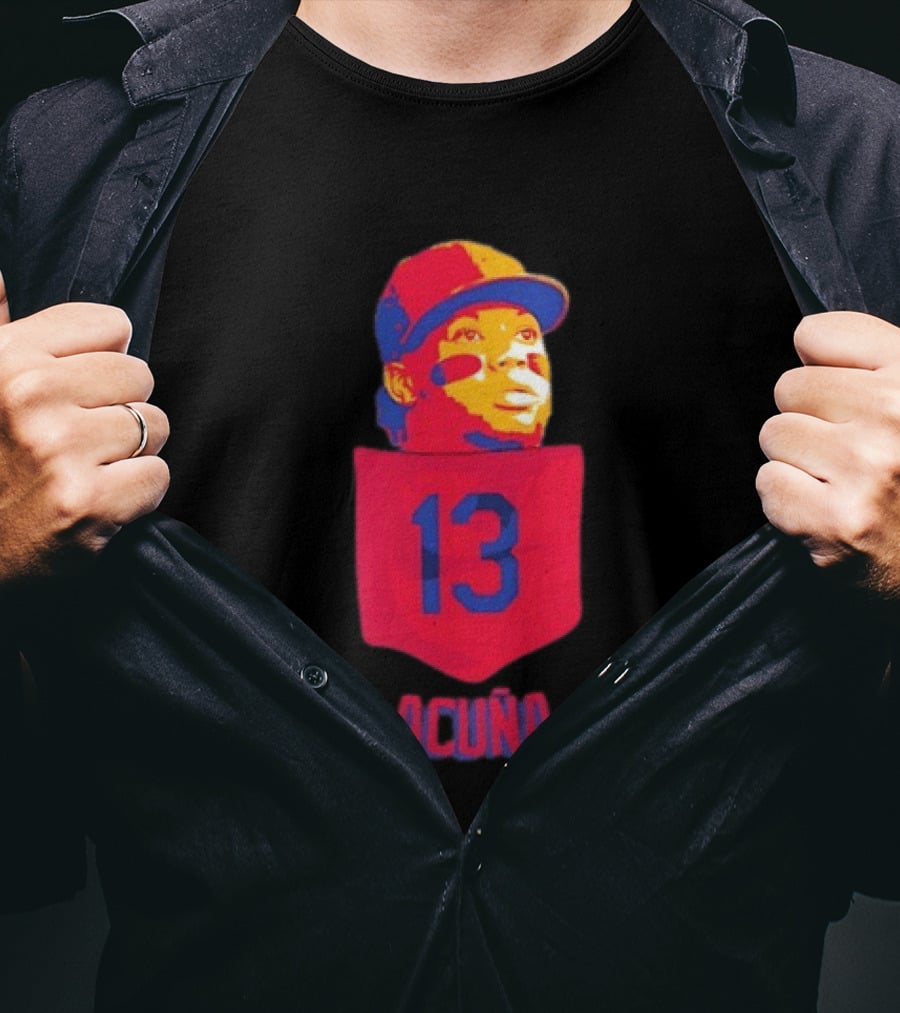 Ronald Acuna Jr 13 Atlanta Braves Baseball Player Pocket T-Shirt