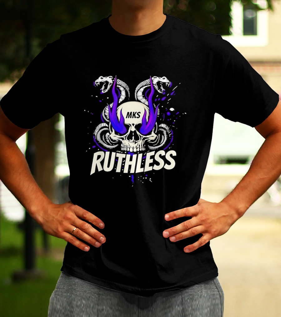 Ruthless Skull Snakes Gothic HKS Purple Flame T-Shirt